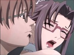 Rule 34 | 00s, 1boy, 1girl, amamiya misako, animated, animated gif, closed eyes, cum, enbo, fingering, garter belt, garter straps, lowres, masturbation, open mouth, pubic hair, purple hair, pussy juice, pussy juice trail, red legwear, sunglasses, taboo charming mother, uncensored, vaginal