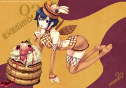 Rule 34 | 1girl, blueberry, cookie, detached sleeves, food, food as clothes, food-themed clothes, food-themed hair ornament, fruit, hair ornament, hat, nishimura eri, original, pancake, solo, strawberry, thighhighs