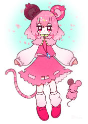 Rule 34 | 1girl, animal ears, capelet, closed mouth, clothes lift, dotaku (wran8845), film grain, jewelry, long sleeves, looking at viewer, mouse, mouse ears, mouse tail, nazrin, pendant, petals, pink footwear, pink hair, pink skirt, pink theme, pink vest, puffy long sleeves, puffy sleeves, short hair, sidelocks, skirt, skirt lift, skirt set, sleeves past wrists, solo, spring (season), t t, tail, touhou, vest, white legwear, yume kawaii
