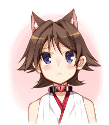 Rule 34 | 10s, 1girl, :&lt;, animal ears, bare shoulders, cat ears, hairband, heart-shaped lock, hiei (kancolle), hoppege, kantai collection, kemonomimi mode, lock, nontraditional miko, personification, solo