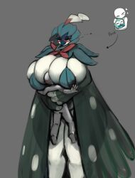 Rule 34 | 1boy, 1girl, alternate color, assertive female, beak, before and after, between breasts, blush, bra, breasts, carrying, carrying person, colored skin, creatures (company), decidueye, eyelashes, game freak, gen 7 pokemon, giant, giantess, gigantic breasts, gipehtyboo, green bra, green hair, half-closed eyes, head between breasts, hetero, highres, hug, legs, looking at another, nintendo, orange eyes, pokemon, pokephilia, rowlet, shiny pokemon, size difference, skindentation, standing, thick thighs, thighs, underwear, white skin