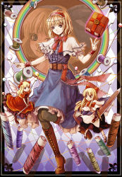 Rule 34 | 1girl, alice margatroid, alice margatroid (pc-98), argyle, bad id, bad pixiv id, black pantyhose, blonde hair, blue eyes, book, boots, bow, capelet, cross-laced footwear, doll, dress, fairy wings, fleur-de-lis, hair ribbon, hairband, hourai doll, mirror, natsume k, neddle, needle, pantyhose, ribbon, sash, sewing, shanghai doll, shield, short hair, smile, solo, string, sword, thread, touhou, weapon, wings