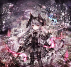 Rule 34 | 1girl, animal ears, animal hat, azur lane, bare tree, bat (animal), black dress, black footwear, black hat, black pantyhose, book, boots, castle, closed mouth, cloud, commentary request, constellation, cross-laced footwear, dress, erebus (azur lane), erebus (illusory happiness) (azur lane), full moon, gothic lolita, hat, holding, knee boots, lace-up boots, lolita fashion, long hair, long sleeves, looking at viewer, magic circle, moon, night, night sky, open book, outdoors, pantyhose, razurimu, red eyes, silver hair, sky, sleeves past wrists, solo, standing, tower, tree, very long hair