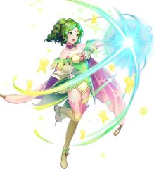 Rule 34 | 1girl, alternate costume, artist request, bare shoulders, book, boots, breasts, bug, butterfly, cape, dress, female focus, fire emblem, fire emblem: the sacred stones, fire emblem heroes, full body, gradient clothes, green eyes, green hair, hair ornament, hand up, highres, holding, holding book, insect, jewelry, l&#039;arachel (fire emblem), leg up, long hair, looking away, magic, matching hair/eyes, medium breasts, nintendo, non-web source, official art, open book, open mouth, short dress, sleeveless, solo, sparkle, thigh boots, thighhighs, thighs, transparent background, turtleneck, wrist cuffs, zettai ryouiki