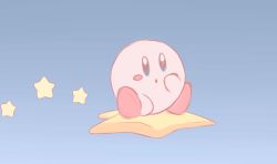 Rule 34 | 1boy, animated, animated gif, blinking, blue background, blue eyes, blush, blush stickers, chocomiru, colored skin, flying, full body, kirby, kirby (series), looking at viewer, nintendo, parted lips, pink skin, solo, star (symbol), super smash bros., warp star