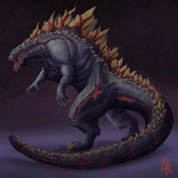 Rule 34 | artist request, capcom, chipyray, claws, colored skin, creature, crossover, deviljho, fangs, full body, fusion, godzilla, godzilla: king of the monsters, godzilla (2014), godzilla (monsterverse), godzilla (series), grey skin, kaijuu, legendary pictures, monster, monster hunter, monster hunter: world, monster hunter (series), monster hunter 3, monsterverse, no humans, science fiction, solo, tail, teeth, toho, tokusatsu, yellow eyes