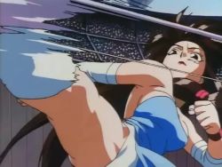 Rule 34 | 1990s (style), 3girls, 6+boys, android, animated, ass, bare shoulders, big hair, blue hair, blue sky, breasts, brown hair, cherry (saber r), cleavage, destruction, electricity, female focus, fighting, gloves, hairband, happy, injury, jumping, junior (saber r), lime (saber r), long hair, looking at another, looking at viewer, lun (saber r), medium hair, multiple boys, multiple girls, panties, punching, red eyes, retro artstyle, saber marionette r, salute, sky, smile, stadium, underwear, very long hair, video, violence, white panties, wide hips