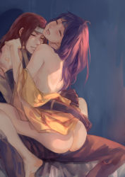 Rule 34 | 1boy, 1girl, ass, barefoot, bbirdd, blue hair, brown hair, clothed sex, cousins, closed eyes, feet, hetero, hyuuga hinata, hyuuga neji, incest, long hair, naruto, naruto (series), open mouth, pussy juice, sex, soles, straddling
