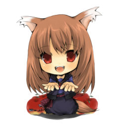 Rule 34 | 00s, animal ears, apple, bad id, bad pixiv id, chibi, food, fruit, holo, lowres, solo, spice and wolf, toda ayu, wolf ears