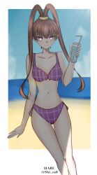 amano_nene_(digimon_xros_wars) digimon digimon_xros_wars hair_ornament hairclip highres long_hair ponytail split_ponytail swimsuit