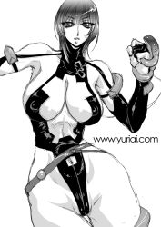 Rule 34 | 1girl, breasts, large breasts, monochrome, solo, white background, yuri ai