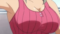Rule 34 | 10s, 1girl, animated, animated gif, binbougami ga!, bouncing breasts, breast hold, breast lift, breasts, cleavage, crossed arms, grey hair, large breasts, sakura ichiko, solo, tank top