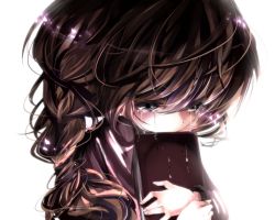 Rule 34 | 1girl, bad id, bad pixiv id, book, braid, brown hair, crying, crying with eyes open, emia, emia (castilla), highres, holding, madotsuki, petals, solo, tears, twin braids, yume nikki