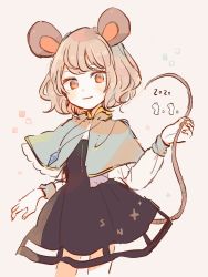 Rule 34 | 1girl, 2020, animal ears, black dress, blush, capelet, closed mouth, commentary, cowboy shot, dress, grey hair, jewelry, long sleeves, looking at viewer, mouse (animal), mouse ears, mouse girl, mouse tail, mozukuzu (manukedori), nazrin, new year, pendant, red eyes, shirt, short hair, simple background, solo, tail, touhou, white shirt