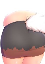 Rule 34 | 1girl, ass, ass focus, close-up, from behind, highres, inubashiri momiji, miniskirt, muffin top, plump, shishi juuroku, simple background, skirt, solo, tail, tail through clothes, thighs, touhou, white background, wolf tail