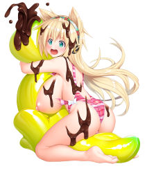 Rule 34 | 00s, 1girl, :p, asahi, ass, bare legs, barefoot, blonde hair, blush, breasts, cecilia cello, chocolate, cleavage, curvy, eating, feet, female focus, food, green eyes, highleg, highleg swimsuit, highres, huge ass, ice cream, large breasts, lilith-soft, long hair, looking away, looking back, nipples, one-piece swimsuit, open mouth, puffy nipples, shiny skin, smile, soles, solo, swimsuit, taimanin (series), taimanin asagi, taimanin rpgx, toes, tongue, tongue out, wardrobe malfunction