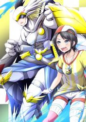 Rule 34 | armor, digimon, hat, highres, mask, shorts, sword, valkyrie, valkyrimon, weapon, wings