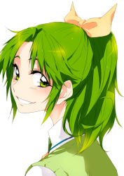 Rule 34 | 10s, 1girl, green eyes, green hair, looking at viewer, matching hair/eyes, midorikawa nao, ponytail, precure, short hair, simple background, smile, smile precure!, solo, tima, white background