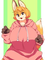 Rule 34 | 1girl, brown eyes, fox, furry, furry female, highres, open mouth, orange hair, short hair, solo, squarewave, sweater