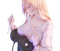 Rule 34 | 1girl, :q, animal ears, arm tattoo, asmr, bead bracelet, beads, binaural microphone, blonde hair, blouse, blue nails, blush, bra strap, bracelet, breasts, cable, character name, chinese commentary, commentary request, cotton swab, from side, glint, glowing, glowing eyes, hair ornament, hairclip, healing luka, hime cut, holding, indie virtual youtuber, jewelry, long sleeves, looking away, looking down, microphone, mimikaki, nail polish, nikuku (kazedesune), profile, red eyes, see-through, shirt, sidelocks, solo, star (symbol), tattoo, tongue, tongue out, transparent background, upper body, virtual youtuber