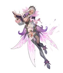 Rule 34 | 1girl, alternate costume, aversa (fire emblem), aversa (resplendent) (fire emblem), black nails, book, boots, breasts, bridal gauntlets, cape, cleavage, clenched teeth, dark-skinned female, dark skin, detached sleeves, dress, facial mark, fairy wings, female focus, fingernails, fire emblem, fire emblem awakening, fire emblem heroes, flower, frills, full body, grey hair, highres, holding, holding book, large breasts, long hair, long sleeves, looking away, makitoshi0316, nintendo, non-web source, official alternate costume, official art, one eye closed, open book, parted bangs, parted lips, pelvic curtain, plant, red eyes, short dress, solo, teeth, thigh boots, torn, torn cape, torn clothes, torn wings, transparent background, vines, wince, wings