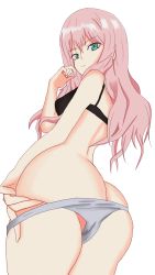 Rule 34 | 1girl, akirachan1901, ass, breasts, darling in the franxx, green eyes, highres, huge ass, long hair, looking at viewer, medium breasts, non-web source, self-upload, zero two (darling in the franxx)