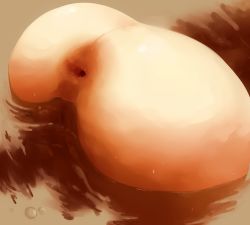 Rule 34 | 1other, anus, ass, character request, close-up, copyright request, feet out of frame, female focus, gaping, gradient background, head out of frame, lower body, nude, partially submerged, solo, top-down bottom-up, wachiwo, water