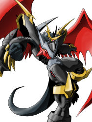 Rule 34 | armor, digimon, dragon, highres, imperialdramon, imperialdramon fighter mode (black), solo, tail, wings
