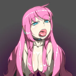 Rule 34 | bent over, breasts, jt dong-agyoku, large breasts, long hair, looking at viewer, megurine luka, open mouth, pink hair, vocaloid