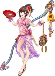 Rule 34 | 1girl, alcohol, artist request, bikini, bow (weapon), brown hair, cup, flower, full body, hair flower, hair ornament, hibiscus, holding, holding bow (weapon), holding cup, holding weapon, official art, oshiro project:re, oshiro project:re, ponytail, purple eyes, red bikini, sakazuki, sake, sandals, scrunchie, shell, shirt, solo, starfish, sunflower, swimsuit, tied shirt, transparent background, weapon, wet, wet clothes, wet shirt, yanaginogosho (oshiro project)