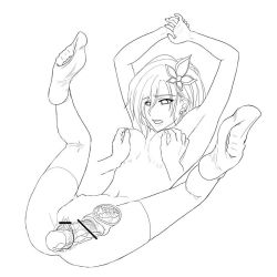 Rule 34 | 1990s (style), armpits, breasts, censored, cervix, cross-section, cum, cum in pussy, earrings, feet, final fantasy, final fantasy iv, grabbing, grabbing another&#039;s breast, hair ornament, jewelry, kan (pixiv401382), lineart, lying, monochrome, navel, nipple stimulation, nipple tweak, nipples, penis, pussy, retro artstyle, rydia (ff4), sex, spread legs, thighhighs, thighs, toes, uterus, vaginal, x-ray