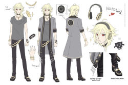 Rule 34 | 1boy, blonde hair, cubi, headphones, jewelry, male focus, nail polish, red eyes, tagme, vocaloid, yohioloid