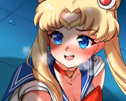 Rule 34 | 1girl, bad id, bad twitter id, bishoujo senshi sailor moon, blue eyes, blue sailor collar, blush, choker, circlet, crescent, crescent earrings, derivative work, diadem, earrings, foxyreine, from side, hair ornament, heart, heart choker, highres, huge penis, imminent penetration, invisible penis, jewelry, large penis, long hair, looking at penis, meme, moon earrings, open mouth, parted bangs, penis, penis awe, penis shadow, red choker, ribbon, sailor collar, sailor moon, sailor moon redraw challenge (meme), sailor senshi, sailor senshi uniform, screenshot redraw, shadow, simple background, smile, solo focus, tsukino usagi, twintails, upper body, very long hair