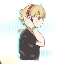 Rule 34 | 1boy, asuka torajirou, blonde hair, digimon, headphones, male focus, solo