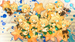 Rule 34 | 1boy, 1girl, bad id, bad pixiv id, brother and sister, chibi, highres, kagamine len, kagamine len (append), kagamine rin, kagamine rin (append), siblings, soriku, star (symbol), twins, vocaloid, vocaloid append