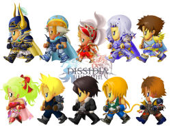 Rule 34 | 1girl, armor, artist request, bandana, belt, blonde hair, blue eyes, bow, brown eyes, brown hair, bartz klauser, cape, cecil harvey, chibi, cloud strife, detached sleeves, dissidia final fantasy, earrings, everyone, final fantasy, final fantasy i, final fantasy ii, final fantasy iii, final fantasy iv, final fantasy ix, final fantasy v, final fantasy vi, final fantasy vii, final fantasy viii, final fantasy x, firion, gloves, green eyes, green hair, hair bow, headband, helmet, horns, jacket, jewelry, necklace, onion knight, paladin, paladin (final fantasy), pantyhose, parody, ponytail, popped collar, shoulder pads, spiked hair, squall leonhart, style parody, tail, tidus, tina branford, walking, warrior of light (ff1), white hair, zidane tribal