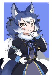 Rule 34 | absurdres, animal ears, dire wolf (kemono friends), gloves, highres, kemono friends, kemono friends v project, necktie, shirt, skirt, tail, virtual youtuber