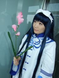 Rule 34 | bow, cosplay, dress, flower, hair bow, kawakabe momoka, photo (medium), seiru, touka gettan