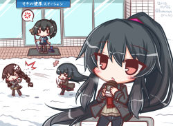 Rule 34 | &gt; &lt;, +++, 2hands1cup, 4girls, :&lt;, :d, ^^^, agano (kancolle), anger vein, black hair, black jacket, black legwear, black shirt, black skirt, blue pants, blue skirt, blush, braid, breath, broom, brown footwear, brown sweater, crossed bandaids, cup, dated, day, denim, disposable cup, fringe trim, hair between eyes, high ponytail, holding, holding broom, holding cup, jacket, jeans, kaga (kancolle), kantai collection, komakoma (magicaltale), lawson, long hair, long sleeves, looking at viewer, multicolored clothes, multicolored skirt, multiple girls, noshiro (kancolle), open clothes, open jacket, open mouth, outdoors, pants, pantyhose, parted lips, pleated skirt, ponytail, profile, red eyes, red scarf, red shirt, scarf, shirt, short sleeves, side braid, side ponytail, sidelocks, single braid, skirt, smile, snow, snowball, snowball fight, spoken anger vein, sweater, translation request, triangle mouth, twitter username, uniform, very long hair, winter, xd, yahagi (kancolle), | |, || ||