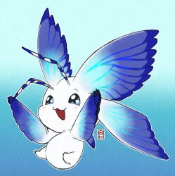 Rule 34 | antennae, blue eyes, bug, butterfly, butterfly wings, digimon, insect, insect wings, morphomon, wings