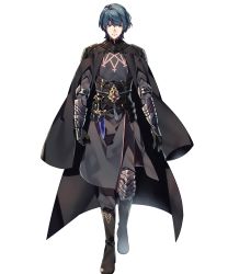 Rule 34 | 1boy, 88 taho, aqua hair, armor, black pants, blue eyes, byleth (fire emblem), byleth (male) (fire emblem), closed mouth, dagger, fire emblem, fire emblem: three houses, fire emblem heroes, full body, gauntlets, highres, knife, long sleeves, looking at viewer, looking away, male focus, nintendo, official art, pants, shiny skin, short hair, solo, standing, transparent background, weapon