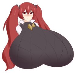 Rule 34 | 1girl, alternate breast size, blush, breasts, fire emblem, fire emblem awakening, fire emblem fates, gigantic breasts, highres, jcdr, looking at viewer, nintendo, red eyes, red hair, selena (fire emblem fates), severa (fire emblem), solo, twintails