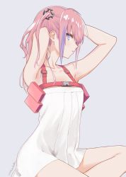 Rule 34 | 1girl, armpits, arms up, bare shoulders, blue eyes, blue hair, breasts, collarbone, commentary request, dress, girls&#039; frontline, hair between eyes, hair ornament, highres, looking at viewer, mitsusaka mitsumi, multicolored hair, pink hair, side ponytail, sitting, small breasts, solo, st ar-15 (girls&#039; frontline)