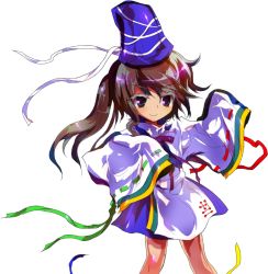 Rule 34 | 1girl, alphes, dress, female focus, grey eyes, grey hair, hat, hopeless masquerade, long hair, long sleeves, mononobe no futo, official art, ponytail, sleeves past wrists, smile, solo, tate eboshi, touhou, transparent background, wide sleeves