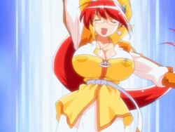 Rule 34 | 00s, 1girl, animated, animated gif, arm up, belt, bouncing breasts, breasts, cleavage, closed eyes, earrings, female focus, firing, foot up, glasses, green eyes, hat, holding, jacket, jewelry, large breasts, leg up, lipstick, long hair, looking at viewer, magic, magical girl, magical teacher komachi, makeup, miniskirt, motion blur, necklace, nurse witch komugi-chan, open mouth, pendant, pointer, red hair, red legwear, red lips, skirt, solo, spinning, standing, standing on one leg, star (symbol), star earrings, star necklace, teacher, upper body, very long hair, wand, white skirt