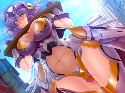 Rule 34 | 00s, 1girl, blue eyes, breasts, cleavage, dildo, knight, large breasts, lilith-soft, mole, object insertion, oohashi takayuki, purple hair, pussy juice, restrained, sex toy, taimanin (series), taimanin asagi, taimanin asagi kessen arena, vaginal, vaginal object insertion, yuti rudin