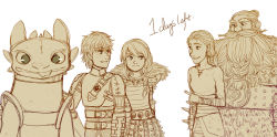 Rule 34 | 2boys, 2girls, armor, astrid hofferson, beard, braid, dragon, facial hair, father and son, hiccup horrendous haddock iii, highres, how to train your dragon, husband and wife, monochrome, mother and son, multiple boys, multiple girls, pteruges, simple background, single braid, toothless