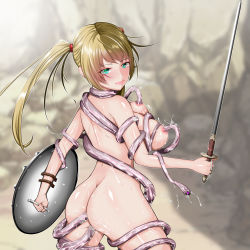 Rule 34 | 1girl, absurdres, ass, highres, sword, tagme, tentacles, warrior, weapon
