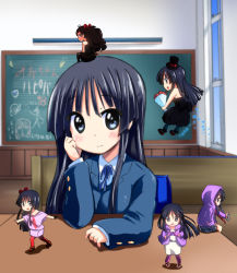 Rule 34 | 6+girls, akiyama mio, bad id, bad pixiv id, black hair, blue eyes, classroom, don&#039;t say &quot;lazy&quot;, happy birthday, k-on!, kurou (quadruple zero), listen!!, long hair, mini person, minigirl, multiple girls, multiple persona, no thank you! (k-on!), pantyhose, school, school uniform