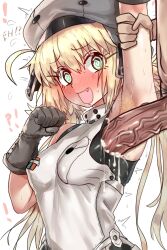 Rule 34 | arm hair, artoria caster (fate), artoria pendragon (fate), blonde hair, blush, breasts, cum, cum on armpits, cum on body, ebora, fate/grand order, fate (series), gloves, highres, large penis, long hair, looking to the side, medium breasts, penis, white background